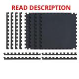 Black/Gray 24x24x0.47 Foam Gym Floor Tiles
