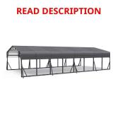Dark Gray 20x40 Galvanized Steel Carport