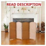 3 ft. Diamond Fiber Folding Screen - Natural