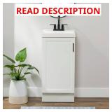 Penlee 17 in. White Vanity with Marble Top
