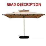 10 ft Aluminum Market Patio Umbrella (Beige)