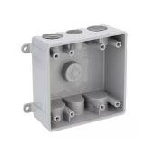 2-Gang Weatherproof Box, 4x3/4", 3x1/2" Gray