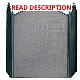 Black 52 in. W Steel Frame 3-Panel Screen