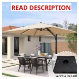 9 ft x 12 ft Aluminum Cantilever Umbrella