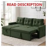 Green Teddy Fleece 3-Seater Sofa Bed