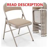 Light Brown Fabric Padded Folding Chairs (10)