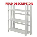 38 in. White Wood 3-Shelf Etagere Bookcase