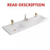 72 in. W Double Sink Vanity Top, White