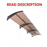 118 in. Black Bracket Awning Brown