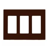 Box Lot Brown 3-Gang Screwless Plates