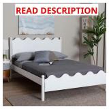 Malaya White Wood Frame Full Platform Bed