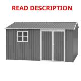 Metal Shed with Lockable Doors, Windows