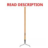 47 in. L Wood Handle 14-Tines Garden Bow Rake