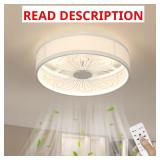 20in Smart Indoor Black Flush Mount Fan LED
