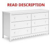 Hallityn White 6 Drawer 60.75 in. Dresser/Some Br