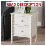 Malinda 17.7 in. White End Table