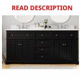 Fremont 72" Double Sink Vanity, Marble Top