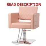 Faux Leather Seat Swivel Salon Chair in Pink