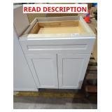 24-1/8" x 24.5" x 35" White Base Cabinet