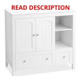35.85 in. White Bath Vanity (Unassembled)