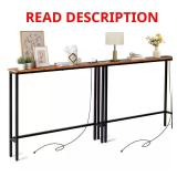 78.74in Rust Brown Console Table Set 2