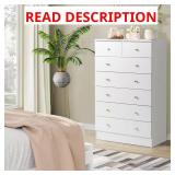 White 7-Drawer 25.98 in. Wide Chest