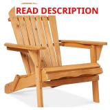 Natural Folding Wood Adirondack Chair Set of 1