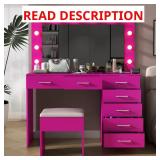 (DAMAGED) Pink Makeup Vanity Mirror (ONLY)