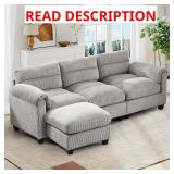 HAOMARKETS 90" L-Shaped Sofa Grey