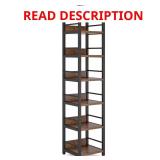 Frailey 75" Tall Brown Wood 6-Shelf Etagere