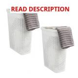 Mind Reader 40L Slim Laundry Hamper, White