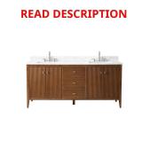 Double Sink Vanity in Walnut with Marble Top