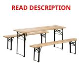 6 ft Wooden Folding Picnic Table & Bench Set