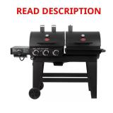 4-Burner Gas/Propane Charcoal Grill, Black