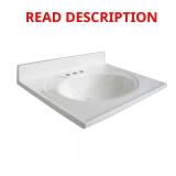Newport 24.5 in. Vanity Top with Sink, White