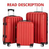 Nested Hardside Luggage Set, Red, 3-Piece