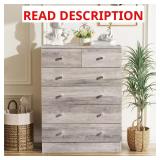 Gray 6-Drawer 25.98 in. Wide Chest of Drawers