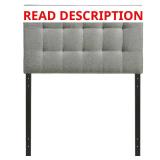 Lily Gray Twin Upholstered Fabric Headboard