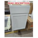 18" x 25" x 34.5" White Base Cabinet w/ Trash Can
