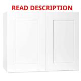 Shaker Wall Cabinet Satin White with Shelf