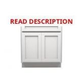 White Shaker Vanity Base Cabinet 30" Wide - USA