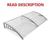 78 in. Gray Door & Window Fixed Awning Clear