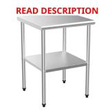 Stainless Steel 24x24x34 Prep Table with Shelf