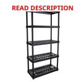 HDX 5-Tier Plastic Garage Storage Unit Black