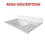 Newport 37in W x 22in D Vanity Top, White