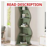 Eulas 69.8 in. Green 5-Shelf Case