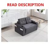 53.5 in Gray Twin Convertible Sofa Bed-Missing Ba