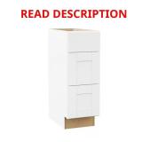 Shaker Bath 3-Drawer Base Cabinet Satin White