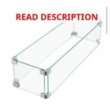 Ovios Fire Pit Glass Wind Guard for Table