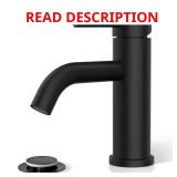 Matte Black Single-Handle Bathroom Faucet
